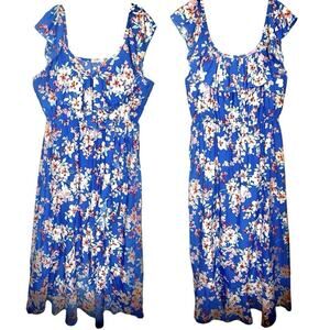 Floral Faux Wrap Dress Womens 2X Orchid Coastal Cowgirl Cottage Romantic Brunch‎